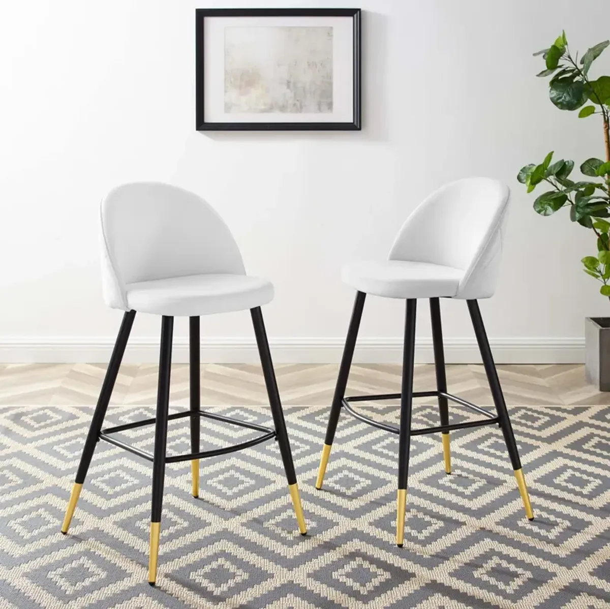 Cordial Performance Velvet Bar Stools - Set of 2