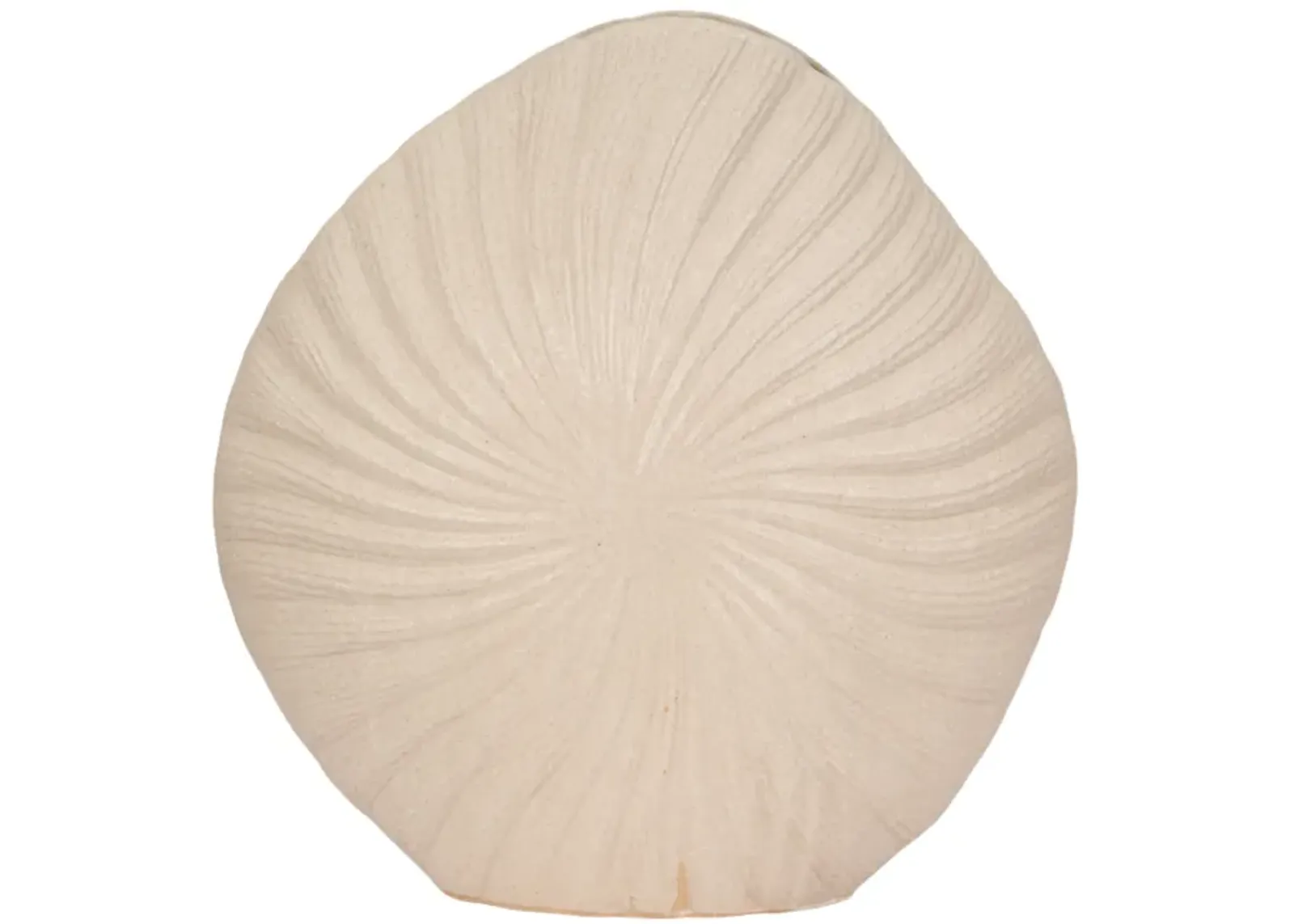 23" White Sand Shell Vase, White