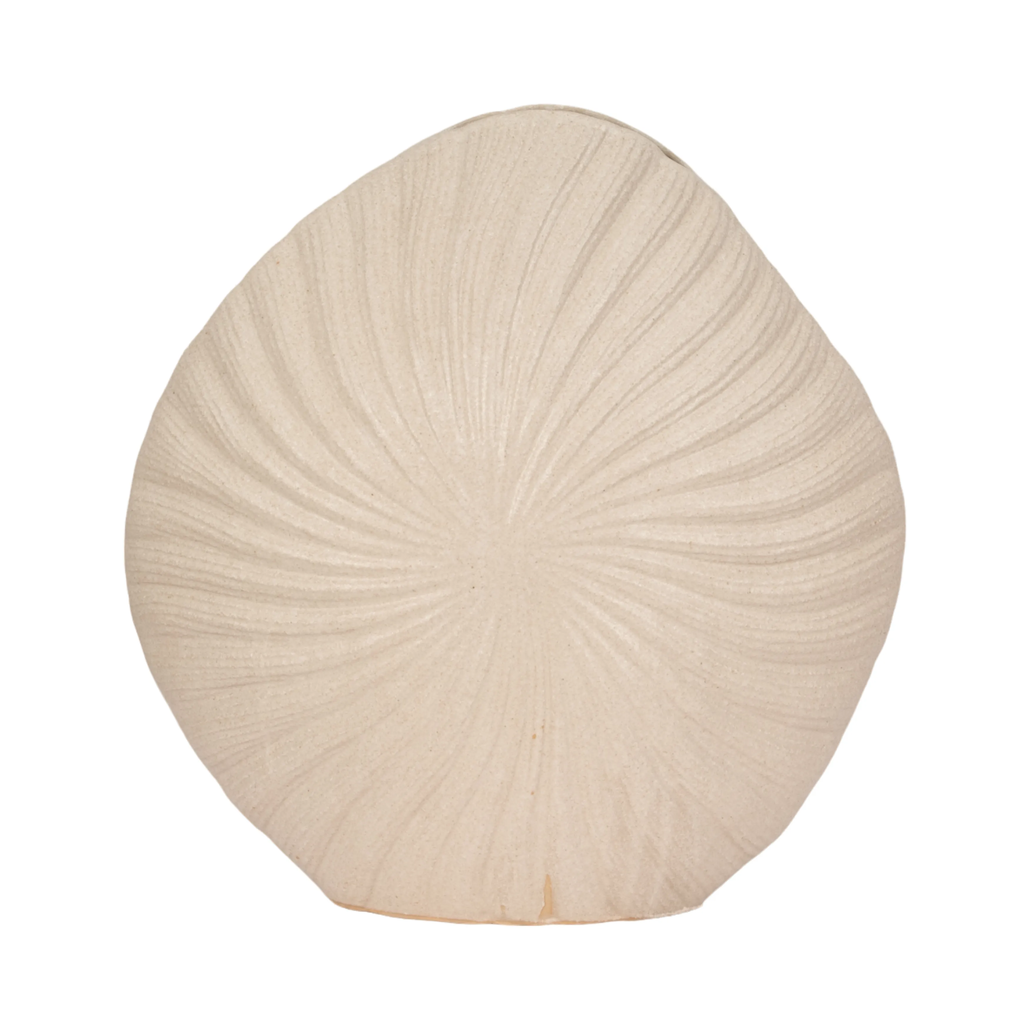 23" White Sand Shell Vase, White