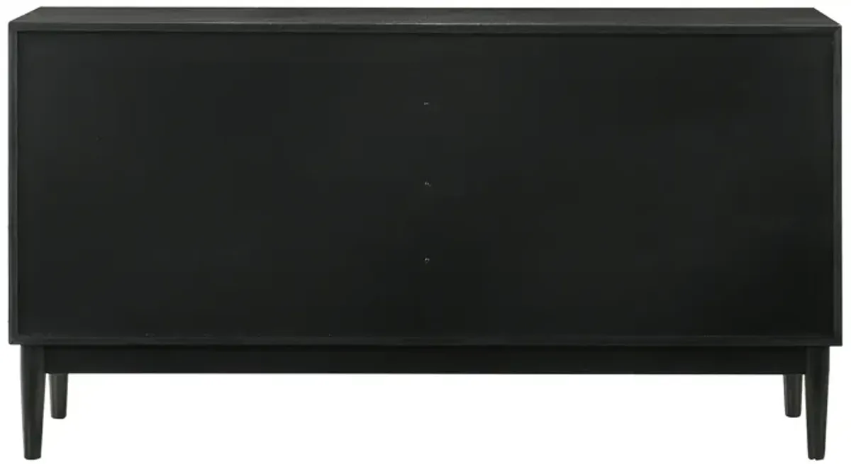 Artemio 6 Drawer Wood Dresser in Black Finish