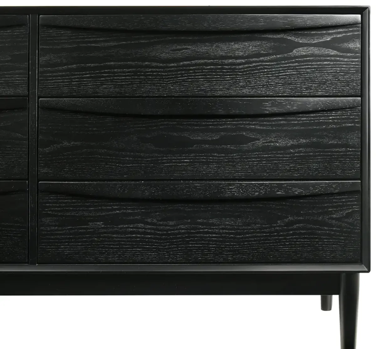 Artemio 6 Drawer Wood Dresser in Black Finish