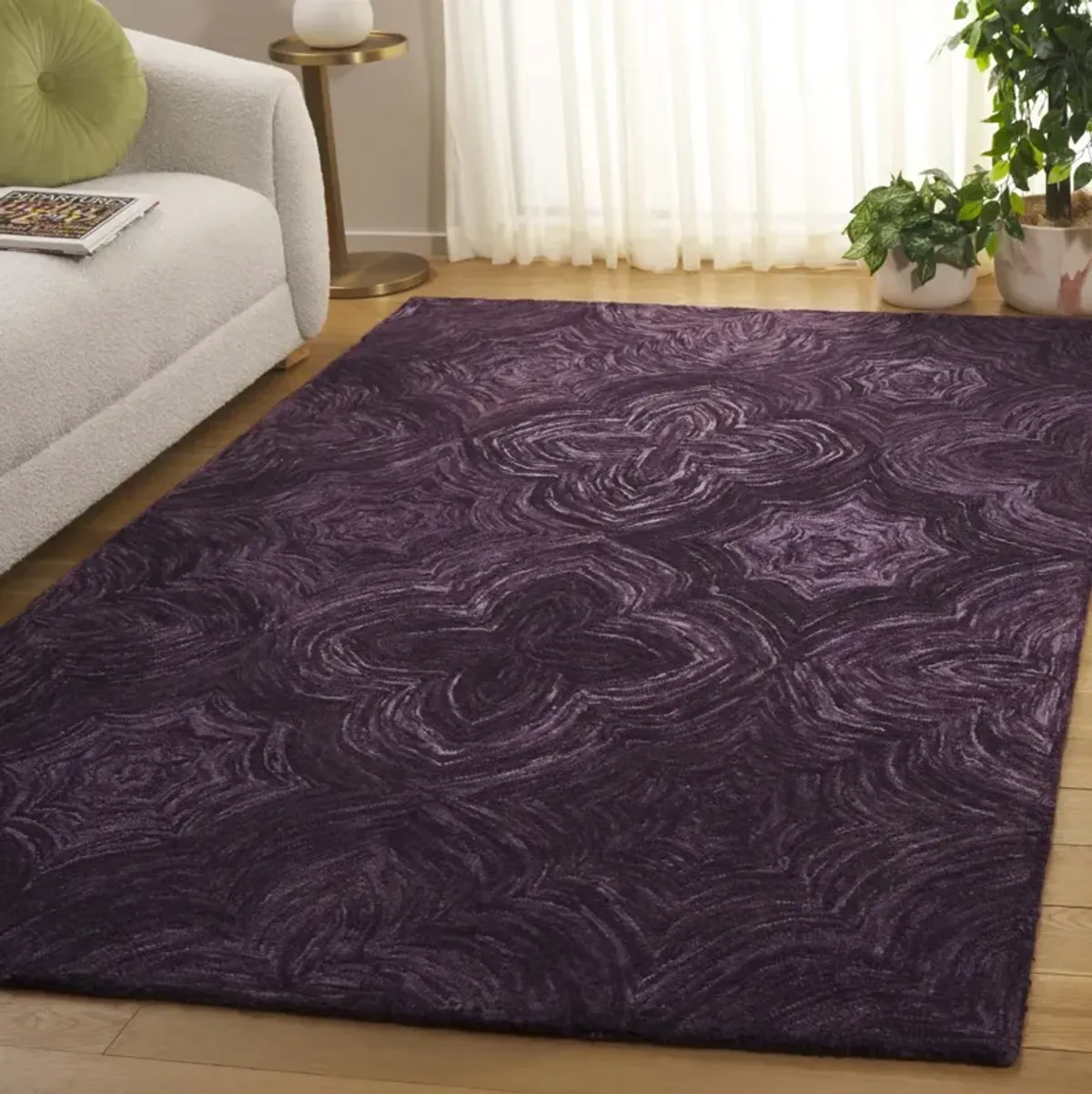 IKAT 632 PURPLE 5' x 8' Medium Rectangle Rug