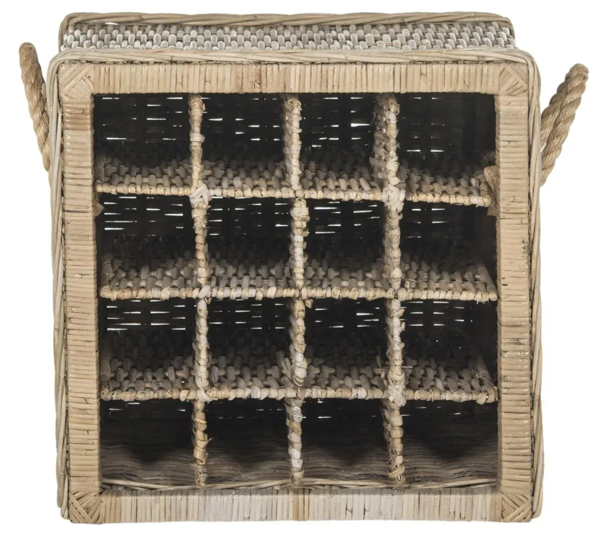 AZIZA 16 BOTTLE WICKER WINE RACK