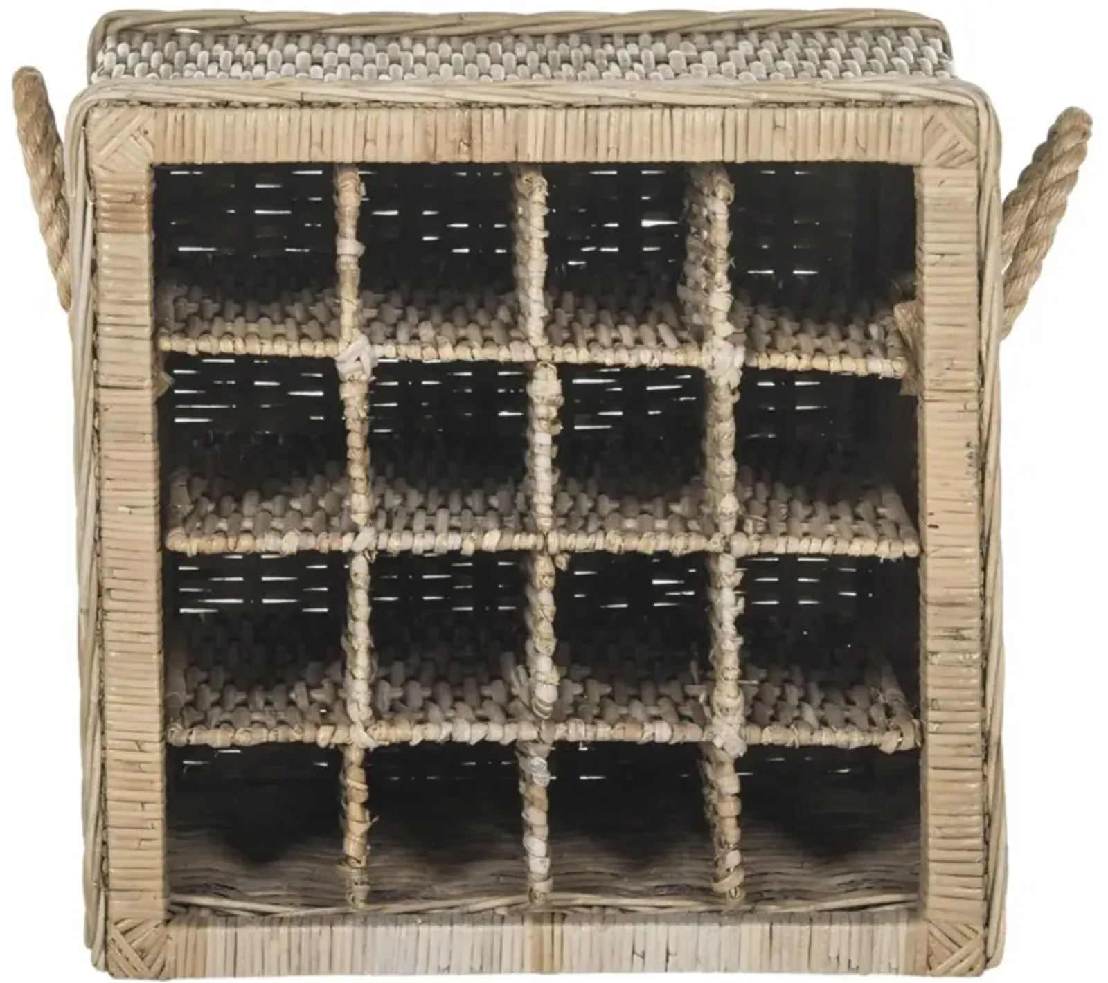 AZIZA 16 BOTTLE WICKER WINE RACK