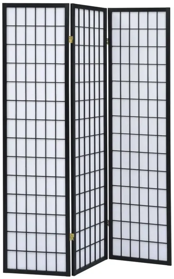 Charleigh 3-Panel Folding Screen Black And White