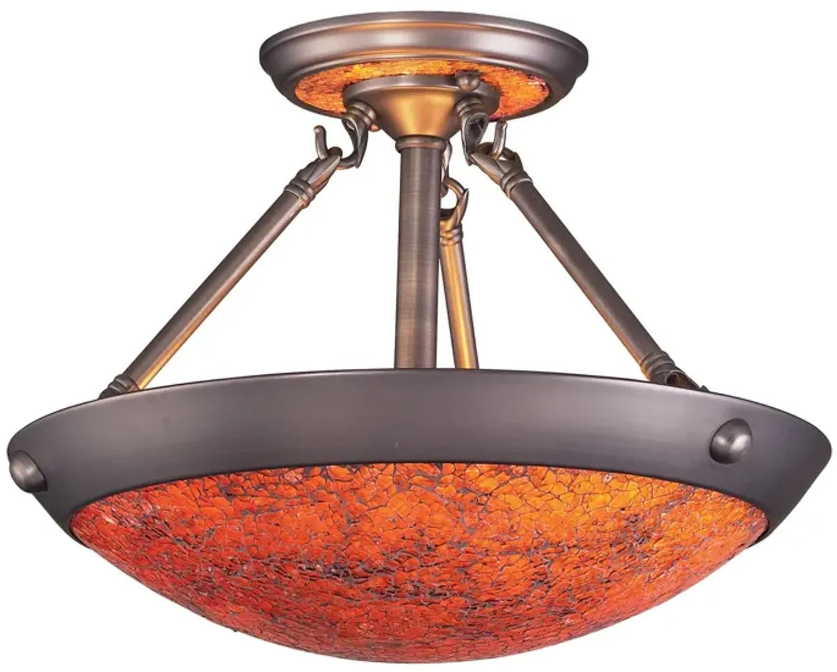 Diamante 15'' Wide 2-Light Semi Flush Mount - Pewter