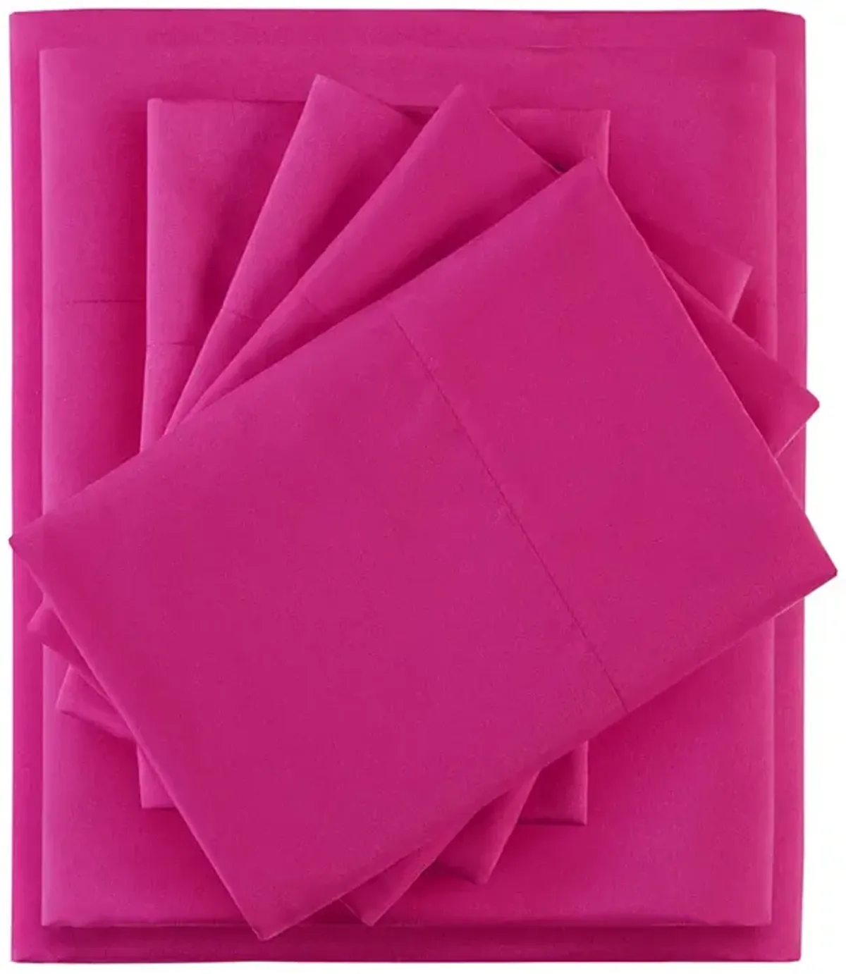 Intelligent Design Microfiber Pink Sheet Set with Side Storage Pockets