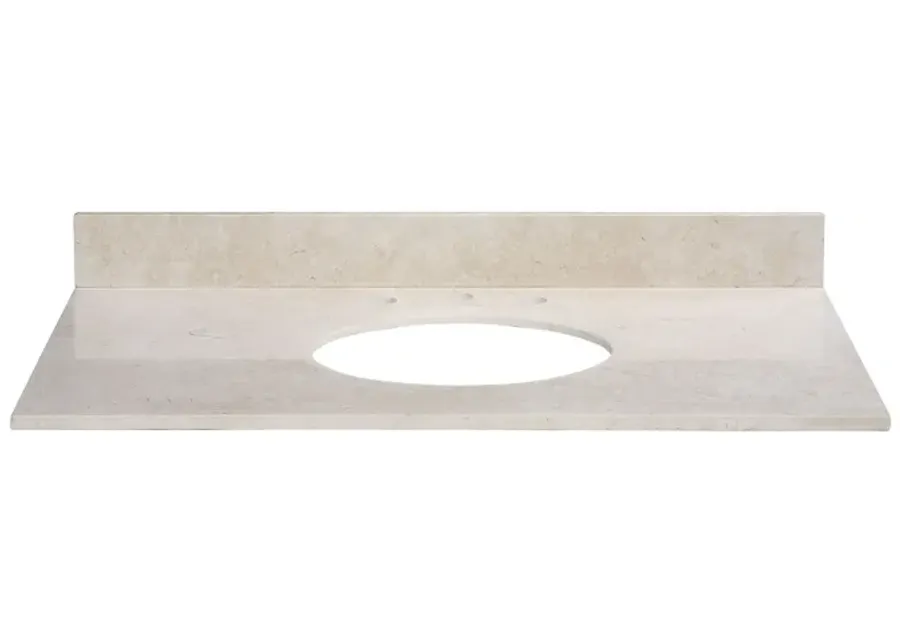 Stone Top - 49-inch for Oval Undermount Sink - Galala Beige Marble