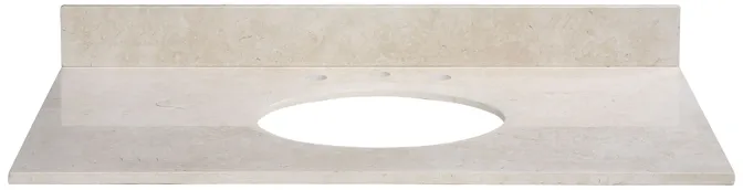 Stone Top - 49-inch for Oval Undermount Sink - Galala Beige Marble