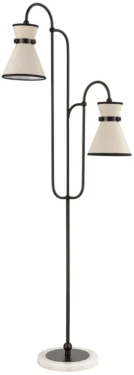 Emsworth 63'' High 2-Light Floor Lamp - Matte Black - Includes LED Bulbs