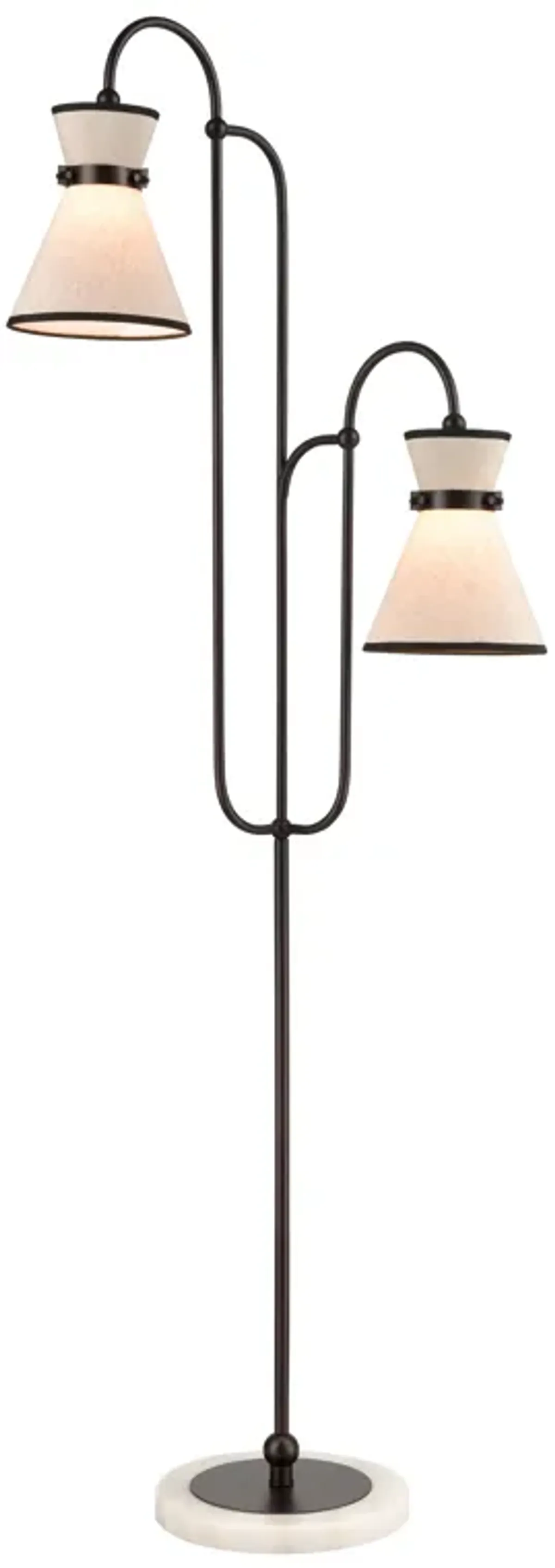 Emsworth 63'' High 2-Light Floor Lamp - Matte Black - Includes LED Bulbs