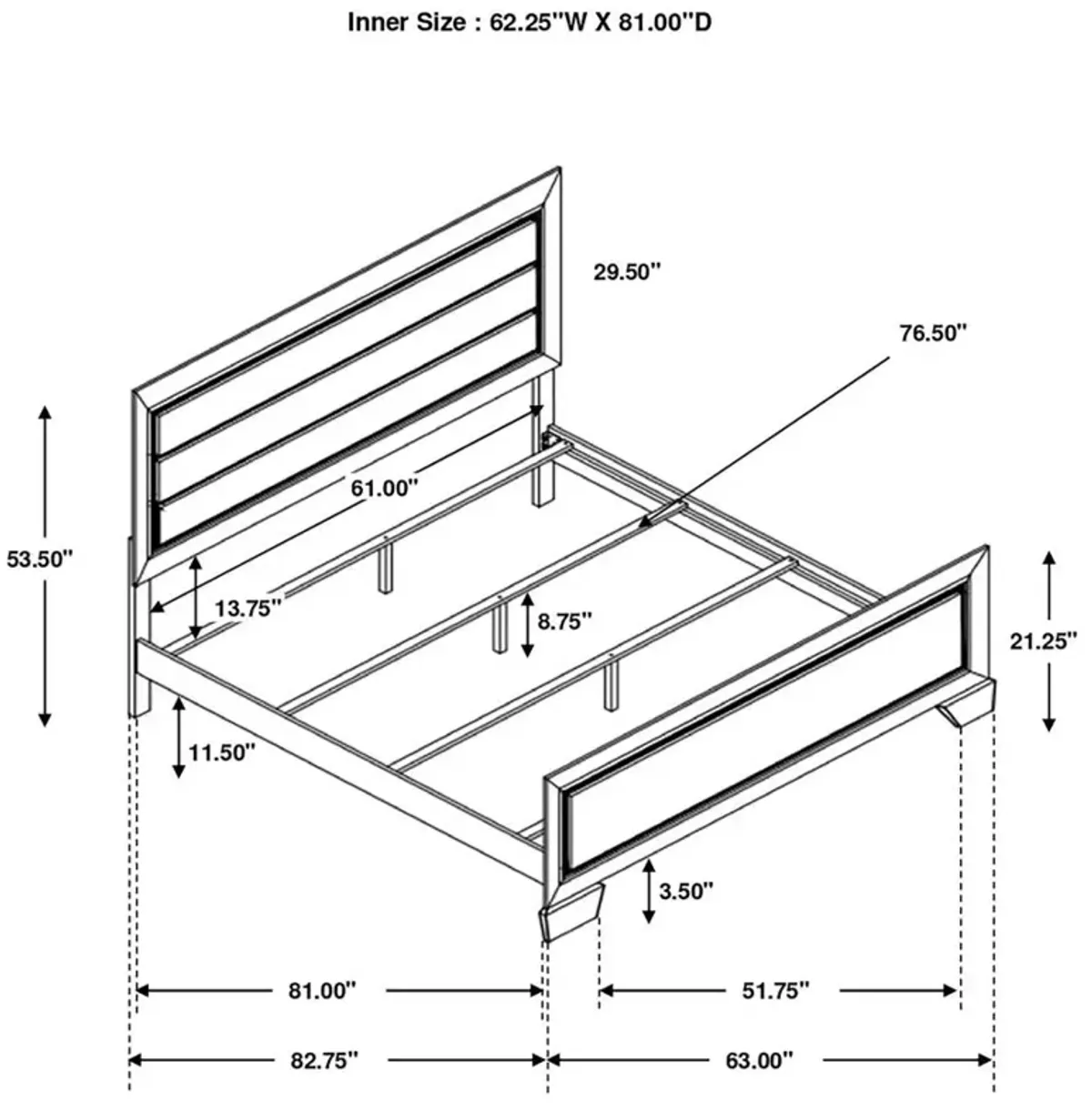 Kauffman Bedroom Set with High Straight Headboard