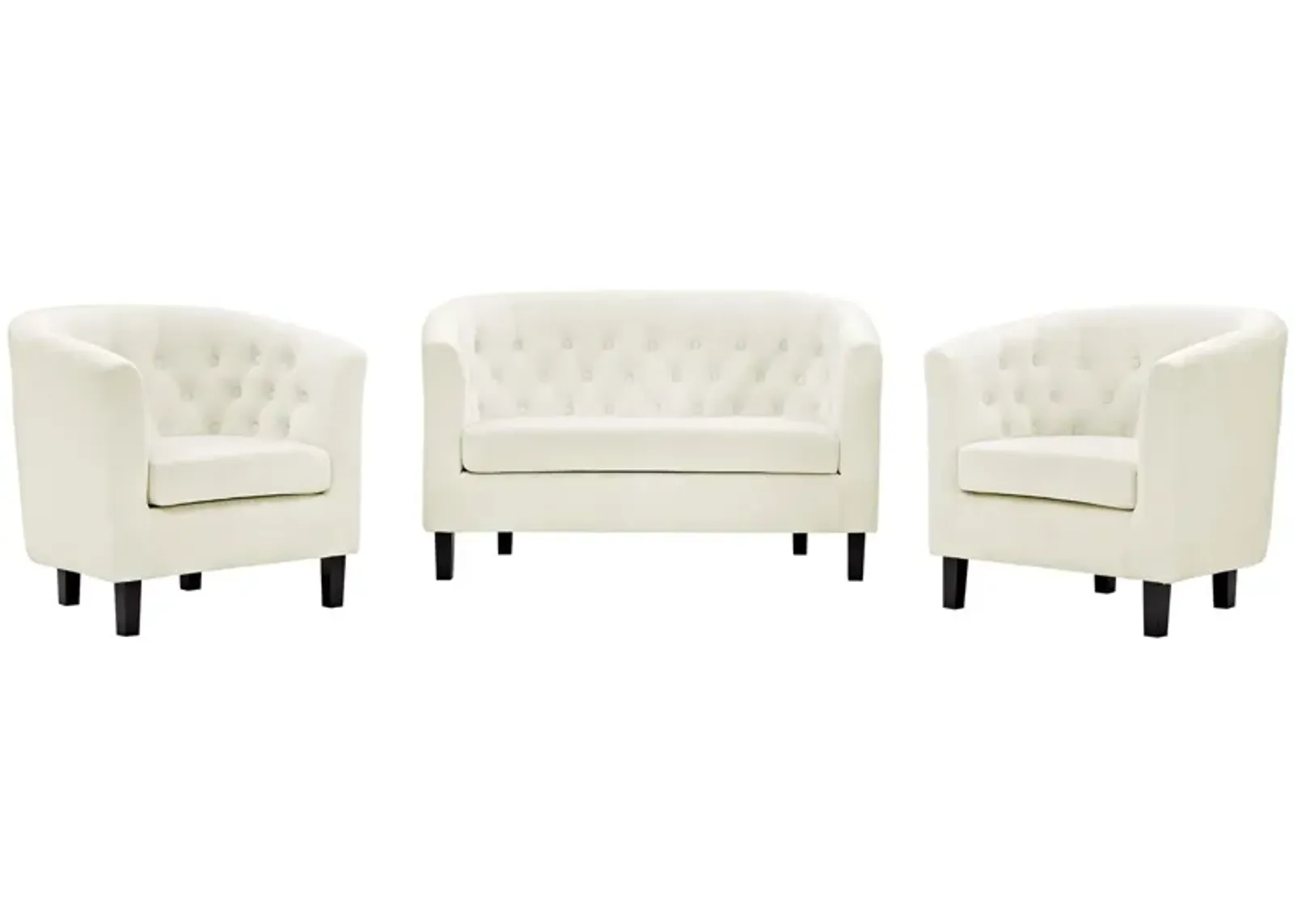 Prospect 3 Piece Performance Velvet Loveseat and Armchair Set