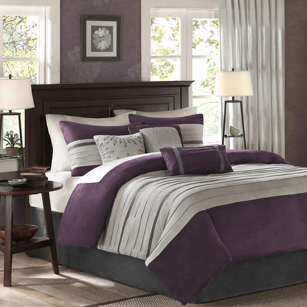 Madison Park Palmer Purple 7 Piece Comforter Set