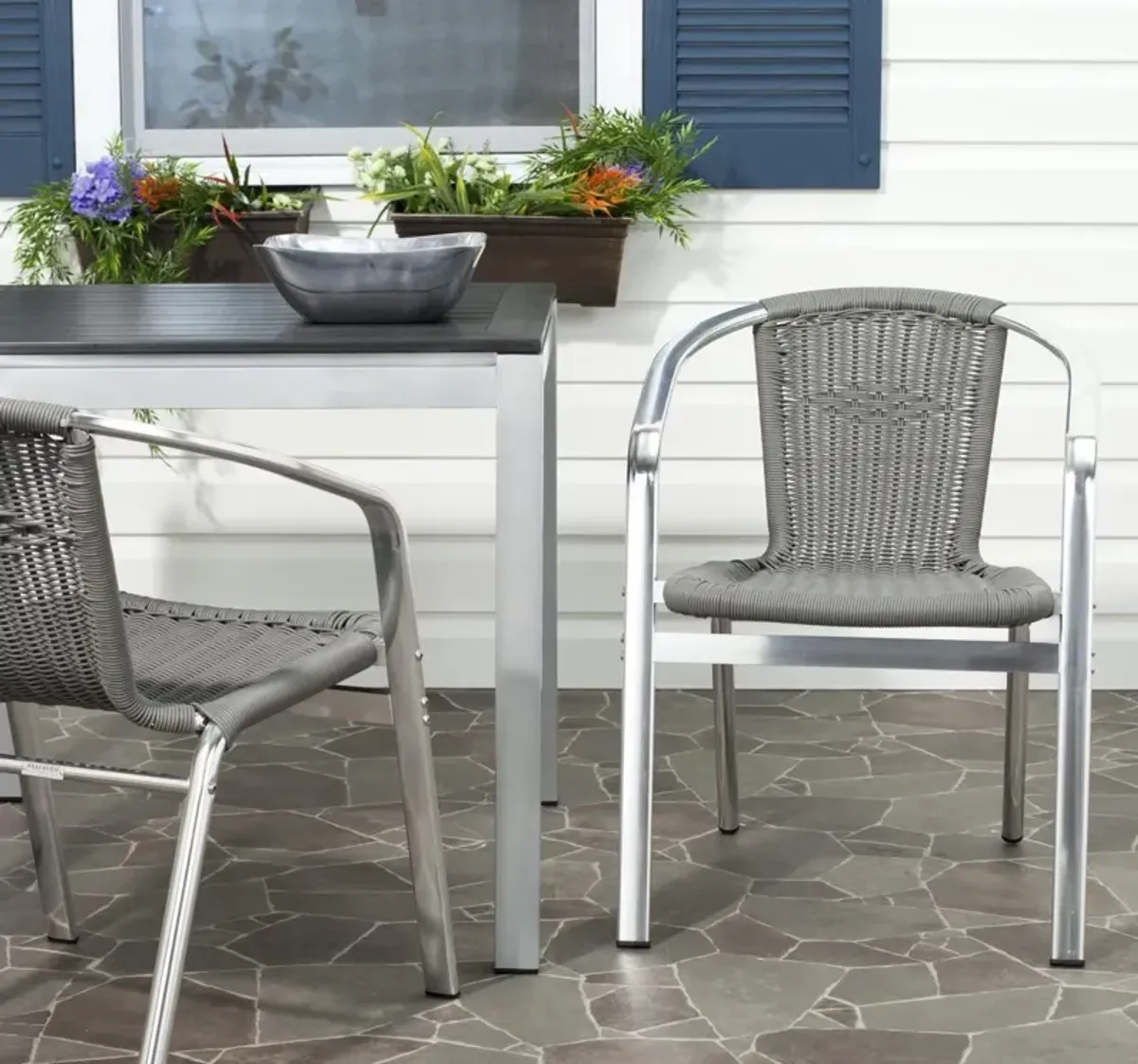 WRANGELL INDOOR-OUTDOOR STACKING ARMCHAIR  - Set of 2