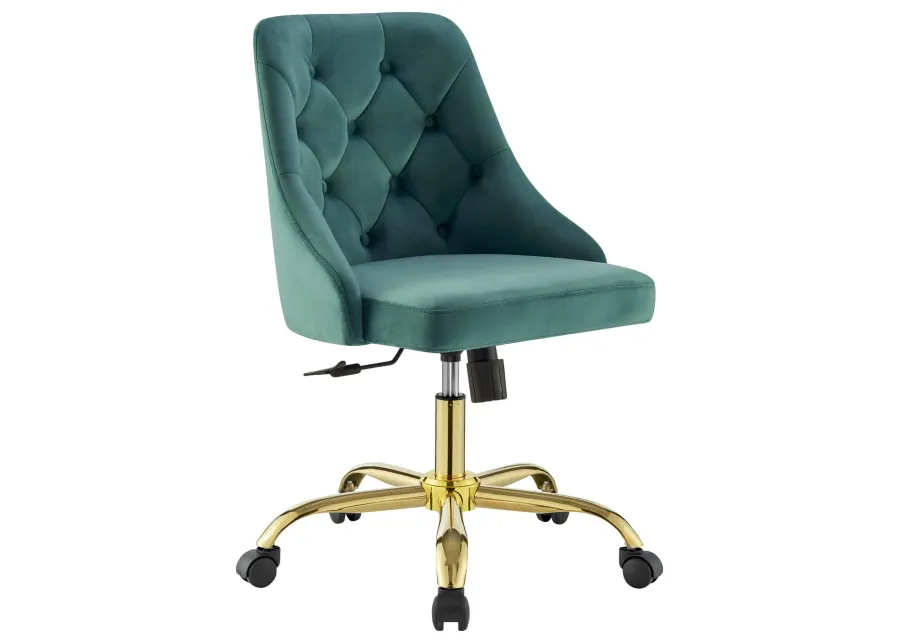 Distinct Tufted Swivel Performance Velvet Office Chair