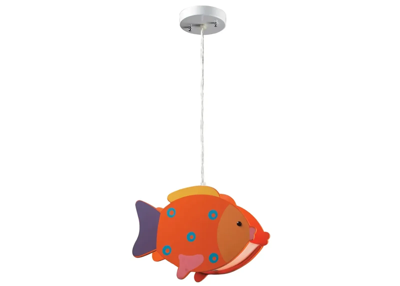 Novelty 1-Light Mini Pendant with Orange Fish Motif