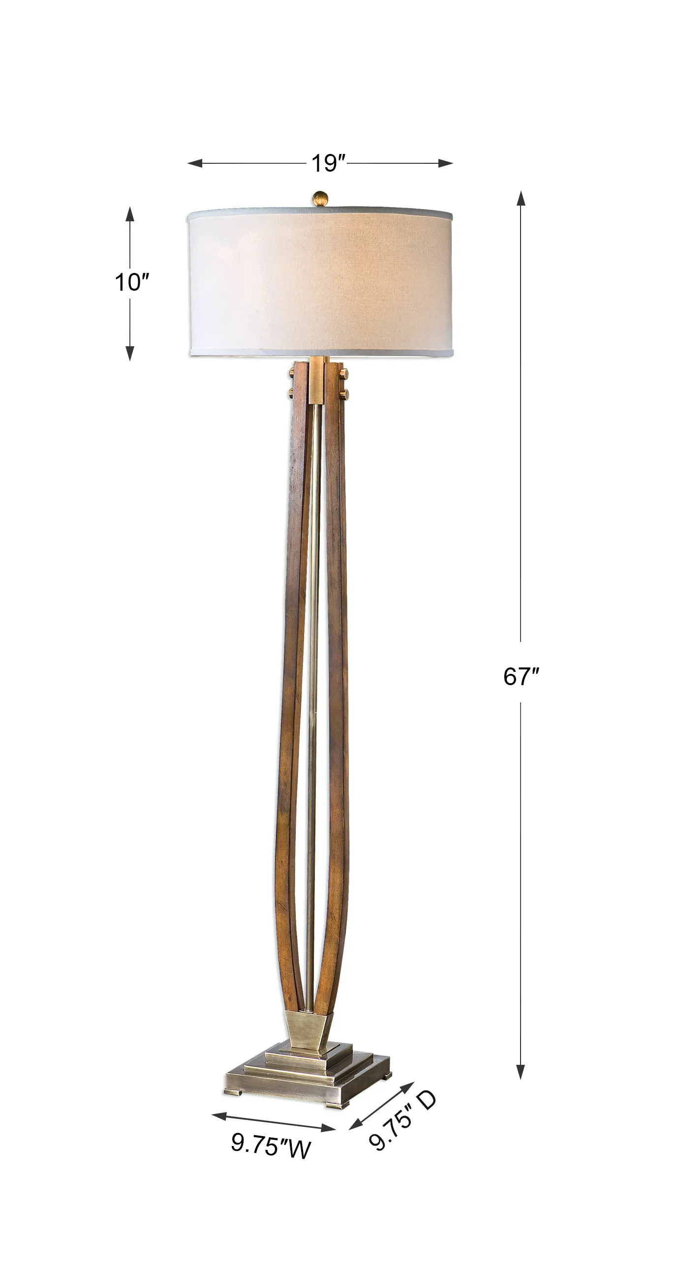 Boydton Burnished Wood Floor Lamp