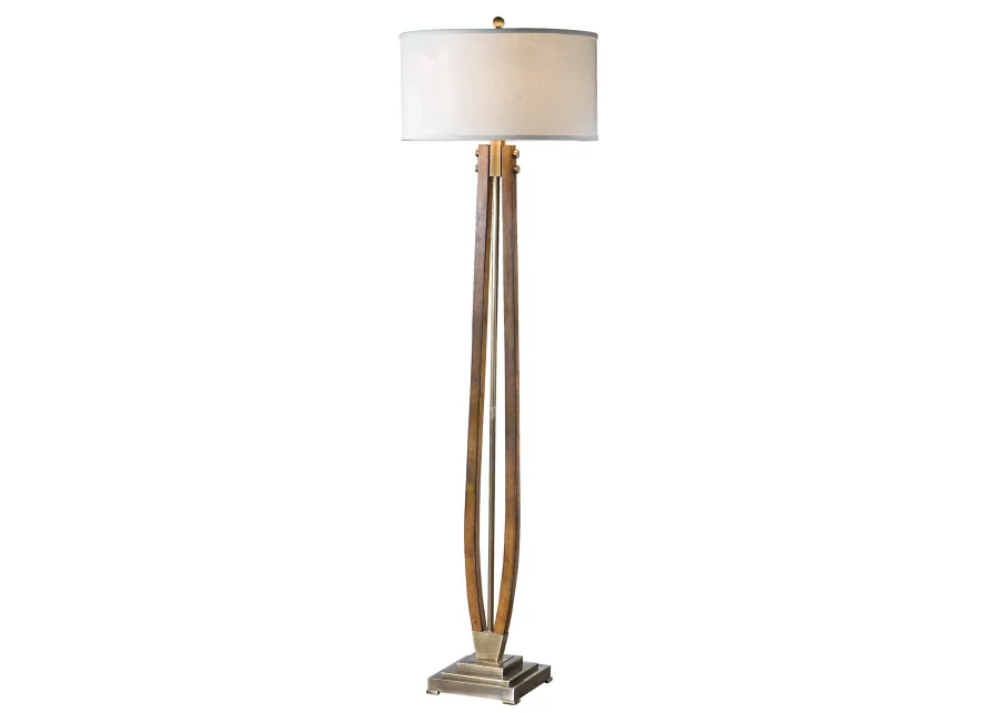 Boydton Burnished Wood Floor Lamp