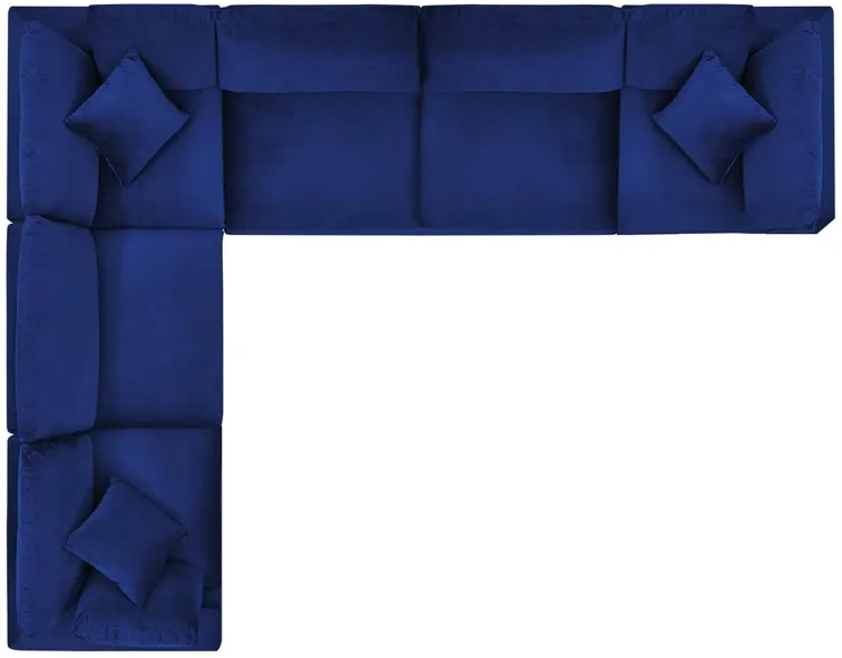 Commix Down Filled Overstuffed Performance Velvet 6-Piece Sectional Sofa