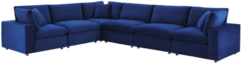 Commix Down Filled Overstuffed Performance Velvet 6-Piece Sectional Sofa