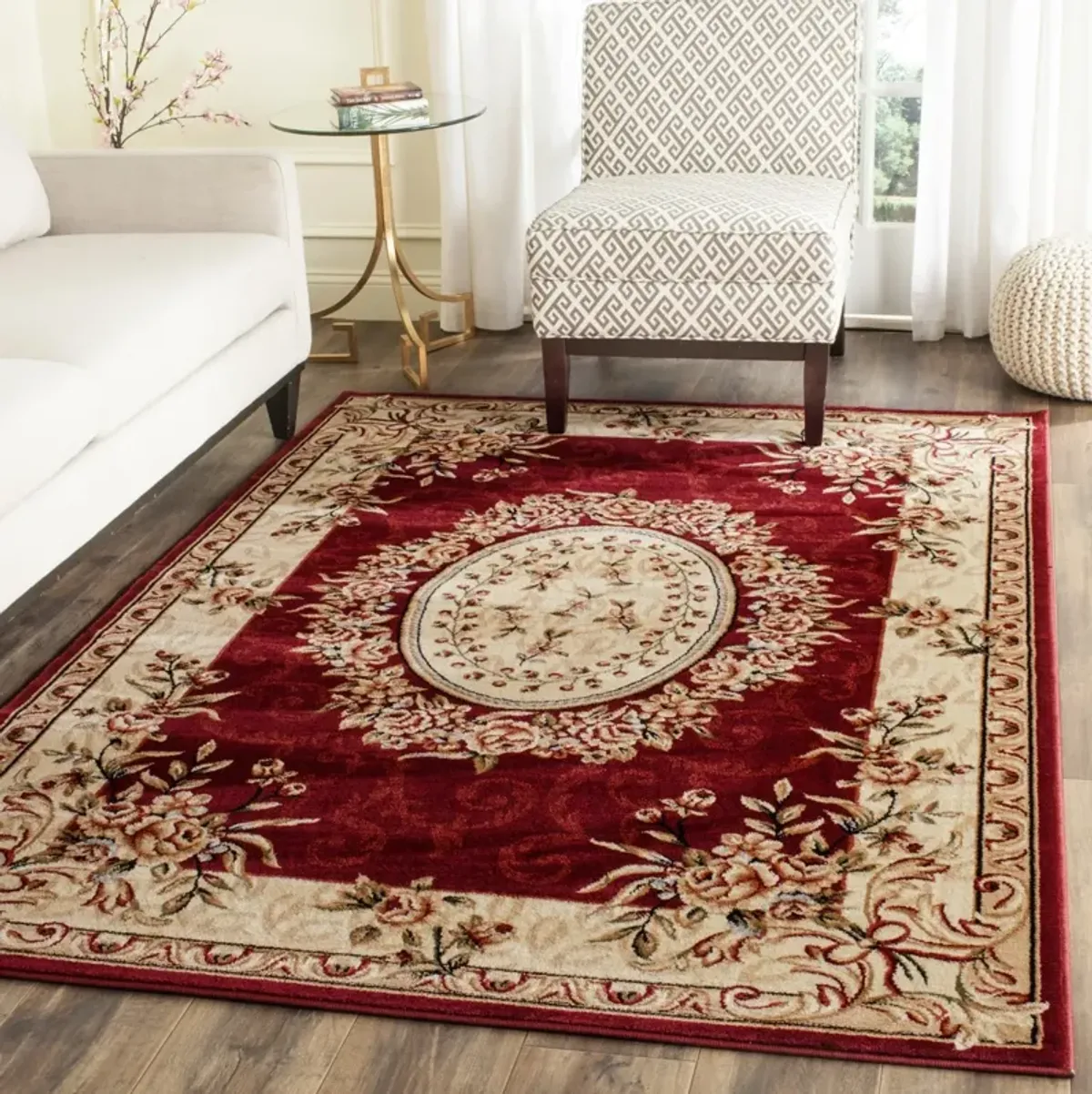 LNH328 RED  8' x 8' Square Square Rug