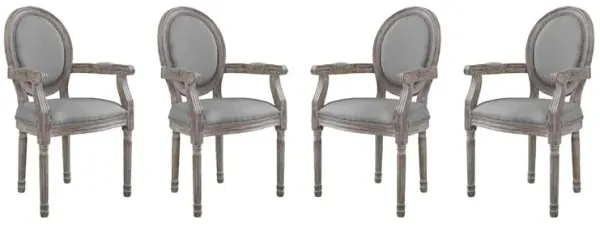 Emanate Dining Armchair Upholstered Fabric Set of 4
