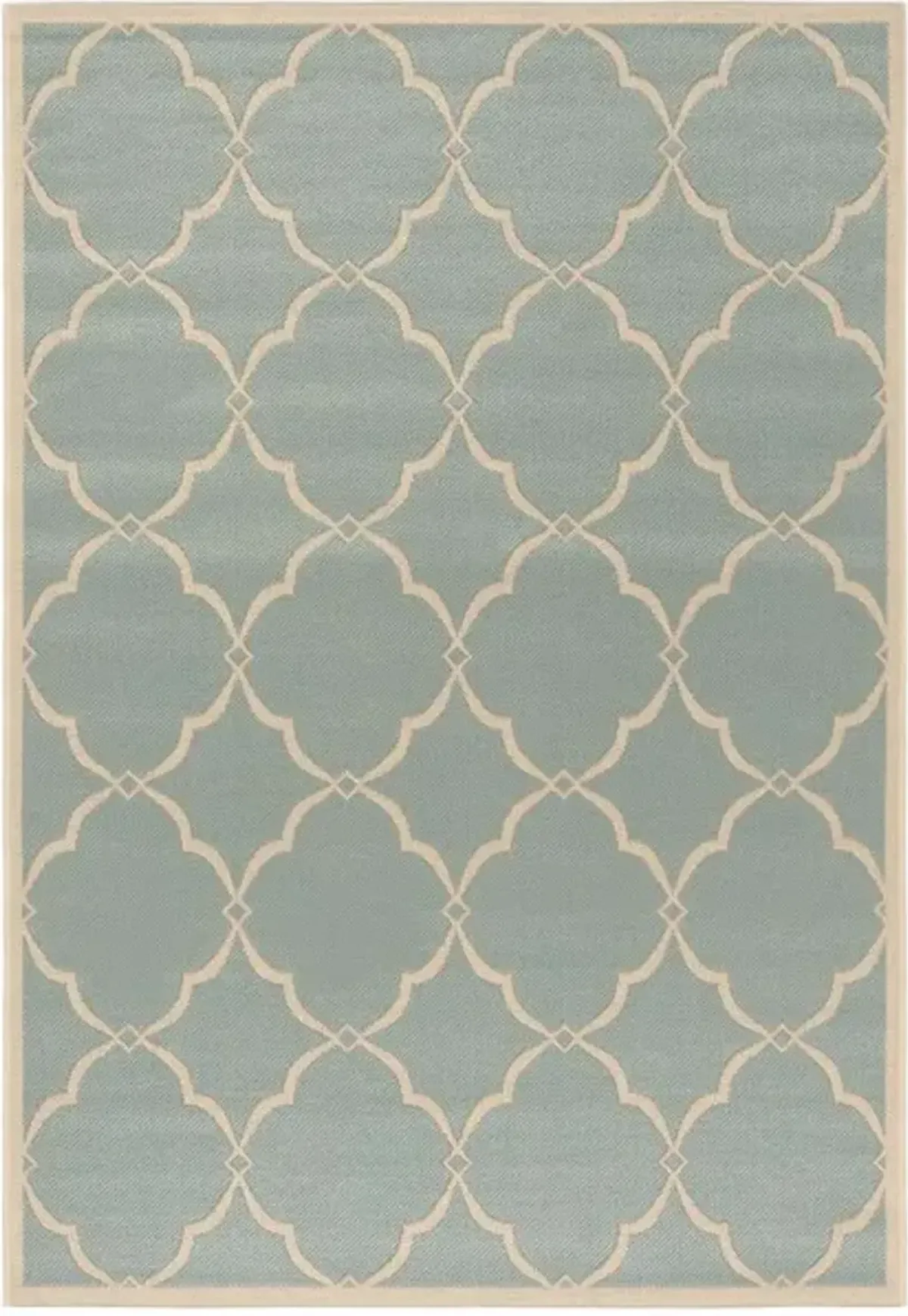 LINDEN 125 Collection LND125K-4 Aqua / Cream 4' X 6'