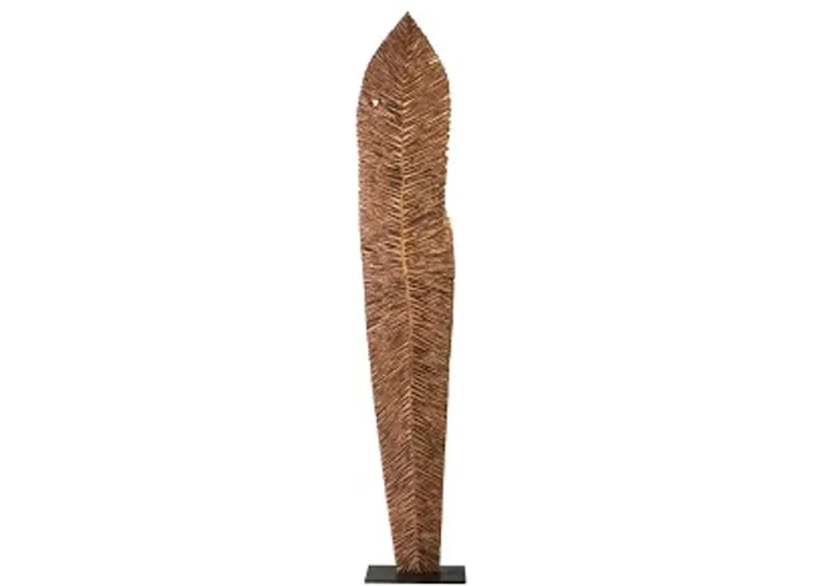 carved leaf on stand, copper leaf, xl