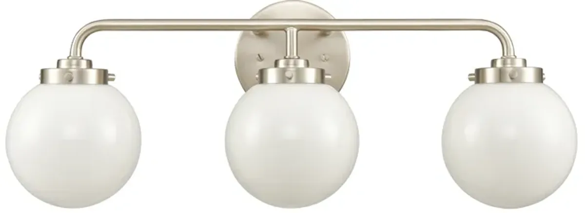 Fairbanks 22.75'' Wide 3-Light Vanity Light - Brushed Nickel and Opal