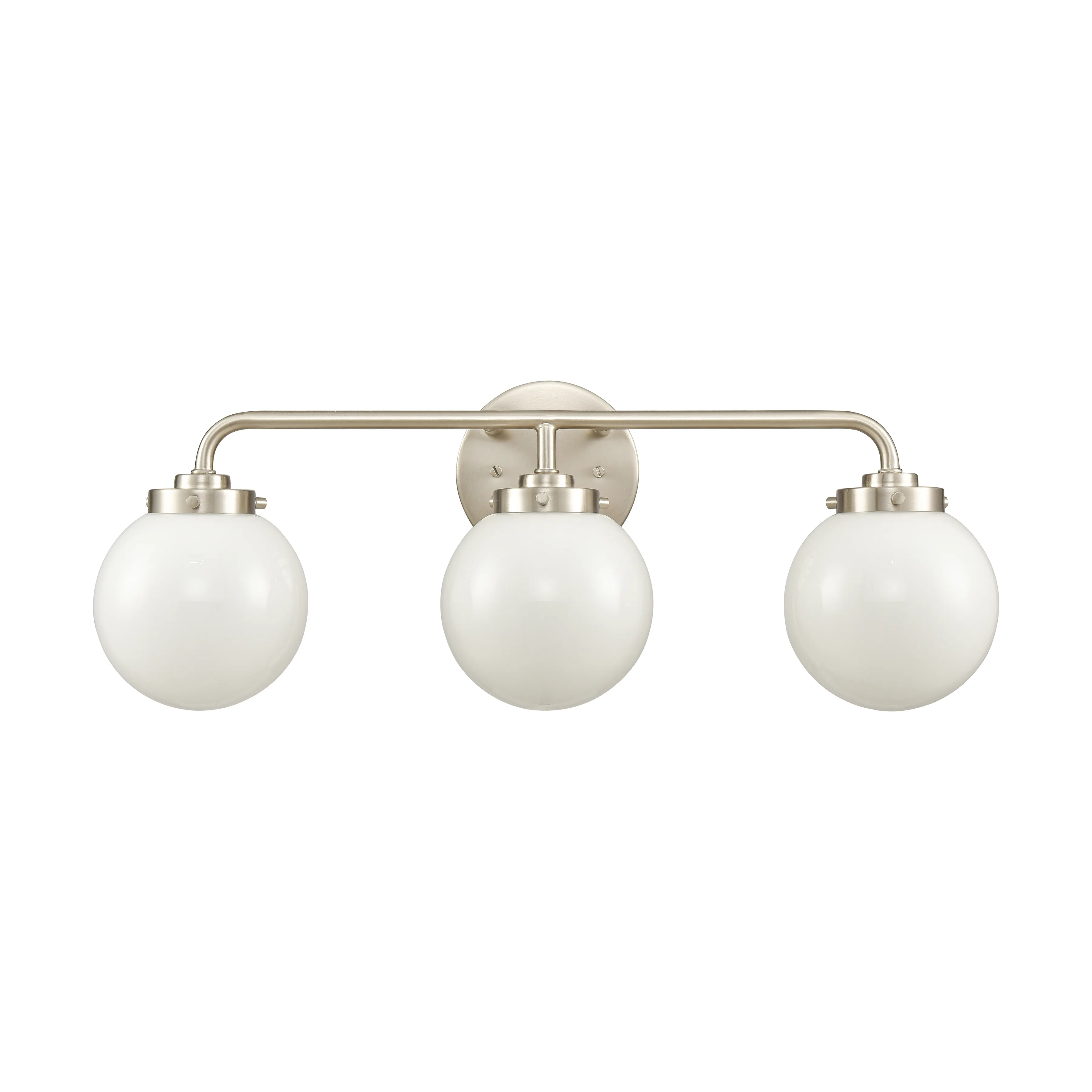 Fairbanks 22.75'' Wide 3-Light Vanity Light - Brushed Nickel and Opal