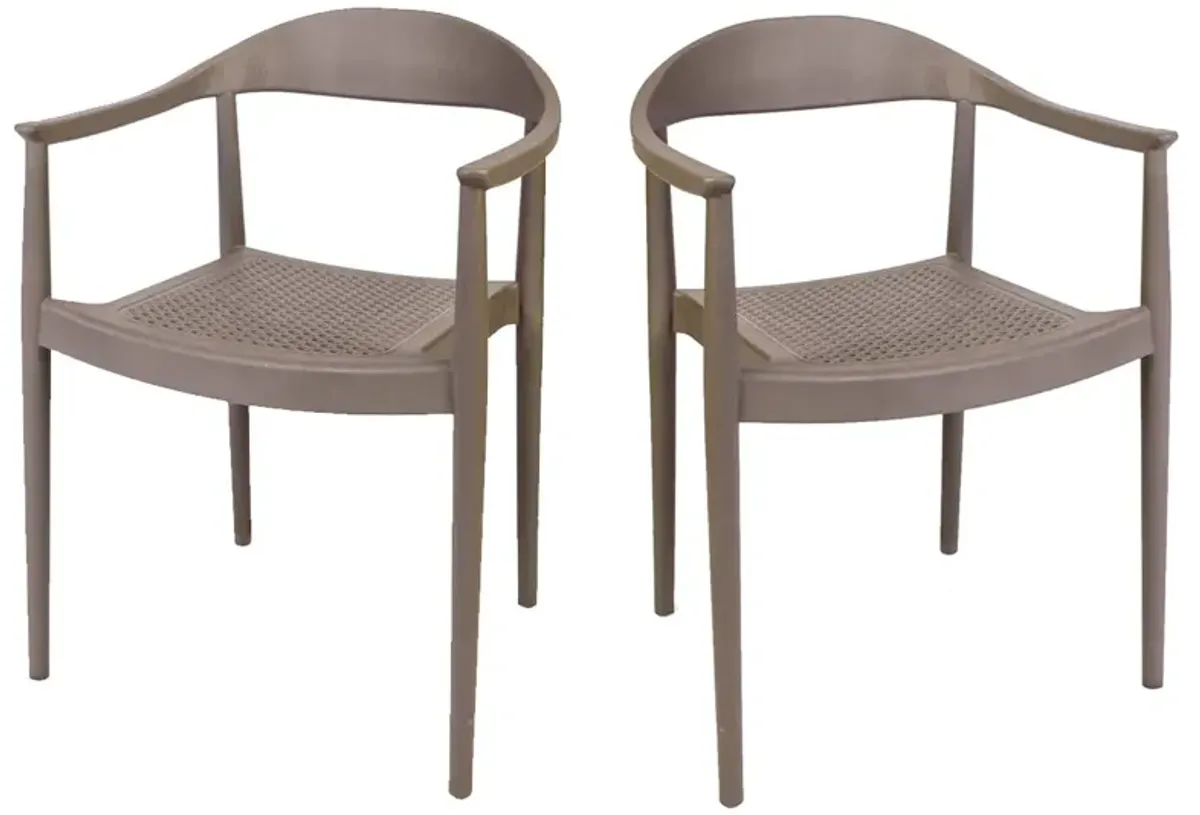 Kennedy Set of 4 Stackable Armchair-Cappuccino