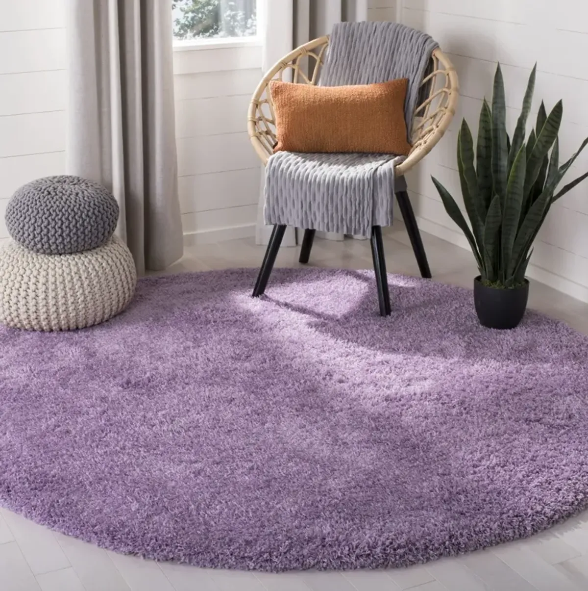 LAGUNA SHAG 303 LILAC 5'-3' x 5'-3' Round Round Rug