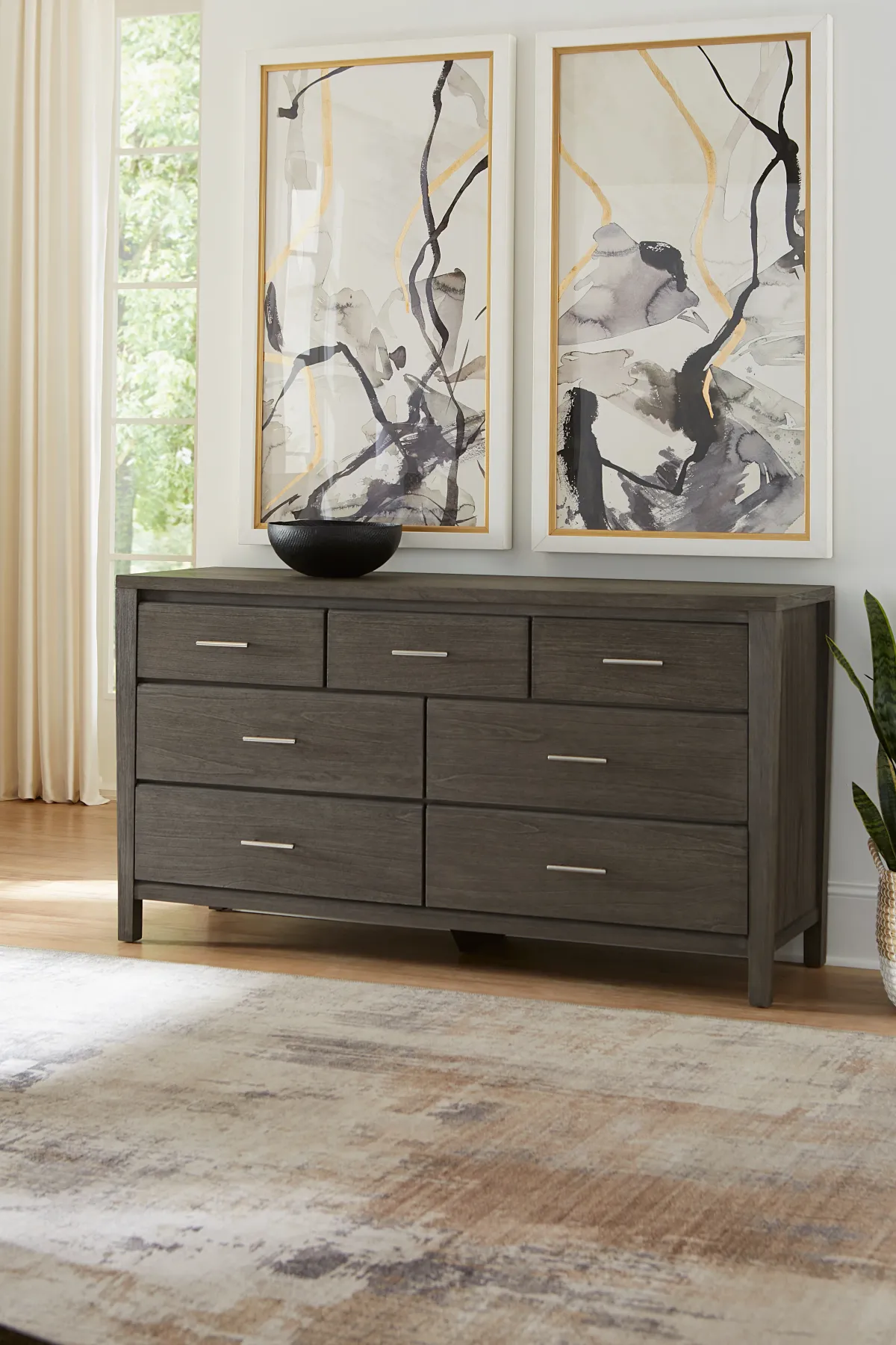 Nevis Seven Drawer Dresser in Sharkskin (2024)