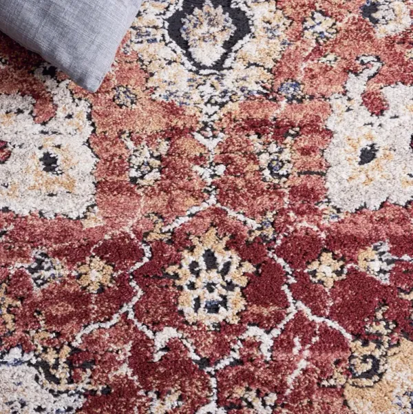 LUNA 107 RED  6'-7' x 6'-7' Square Square Rug