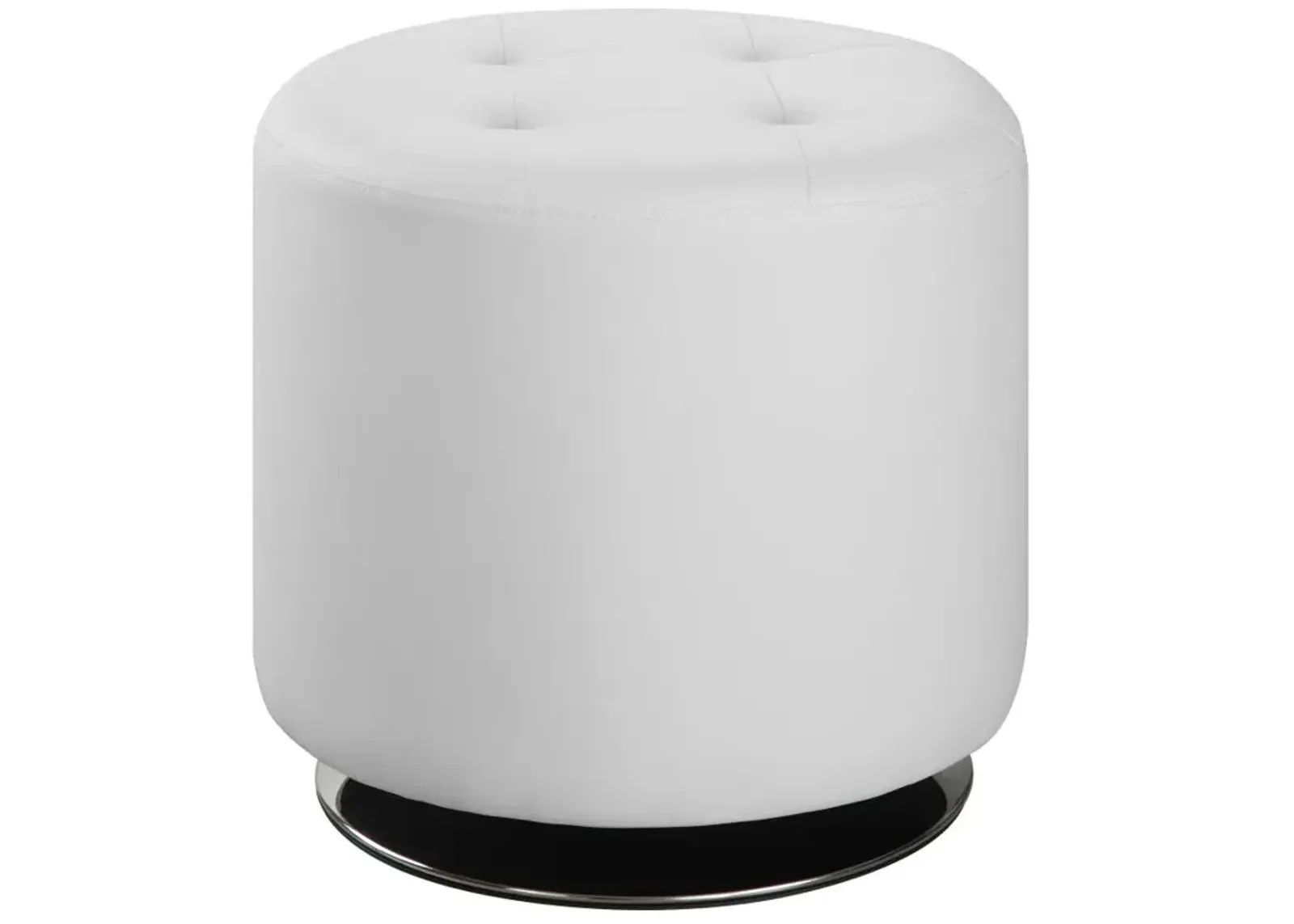 Bowman Round Upholstered Ottoman White