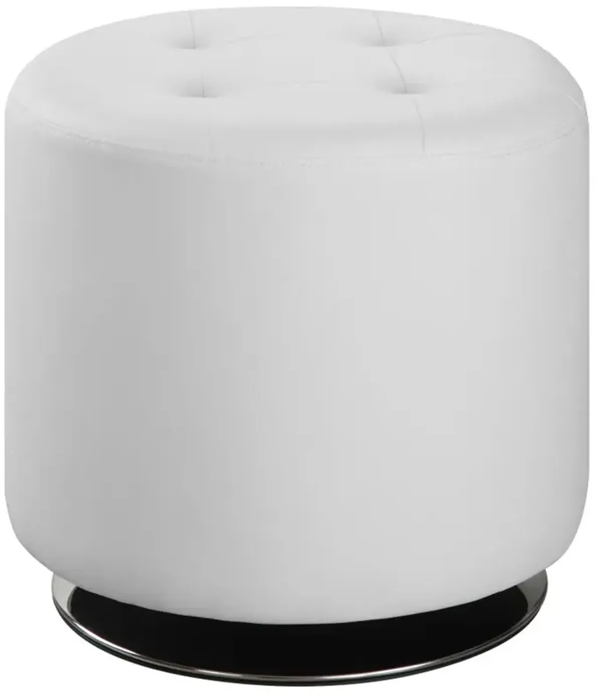 Bowman Round Upholstered Ottoman White