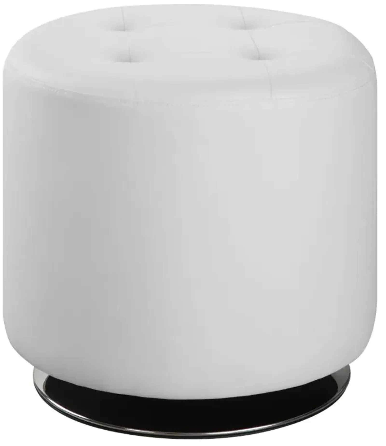 Bowman Round Upholstered Ottoman White