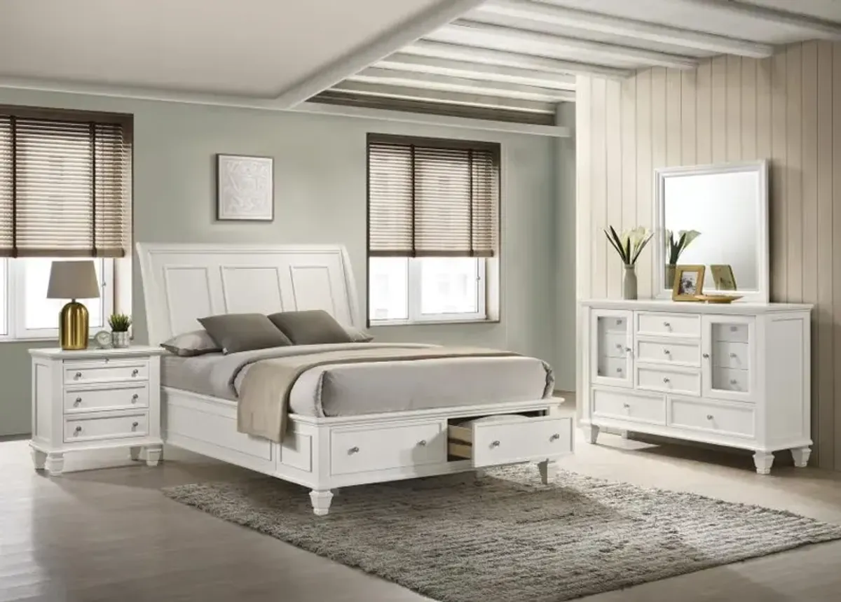 Sandy Beach Storage Bedroom Set with Sleigh Headboard