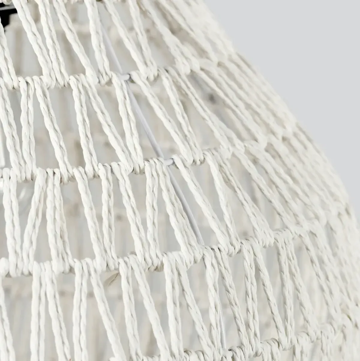 Quaid 1-Light Woven White Pendant By Kosas Home