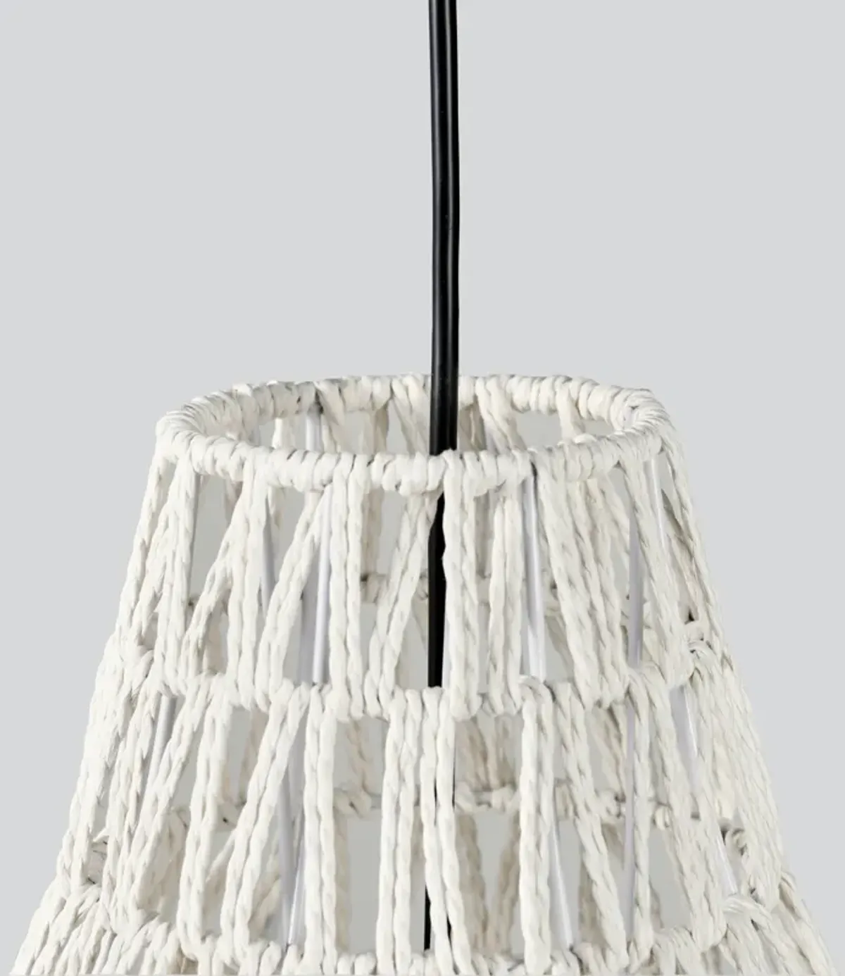 Quaid 1-Light Woven White Pendant By Kosas Home