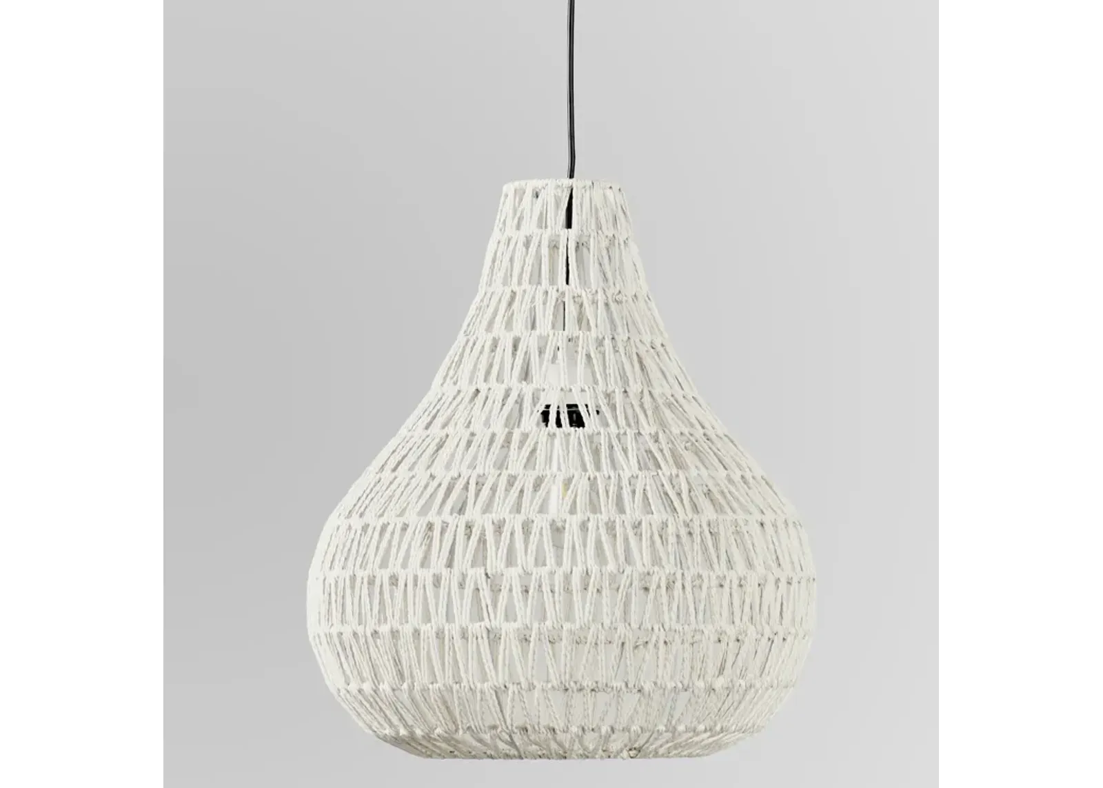 Quaid 1-Light Woven White Pendant By Kosas Home