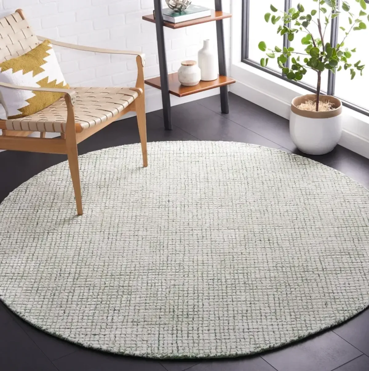 ABSTRACT 470 IVORY  4' x 4' Round Round Rug