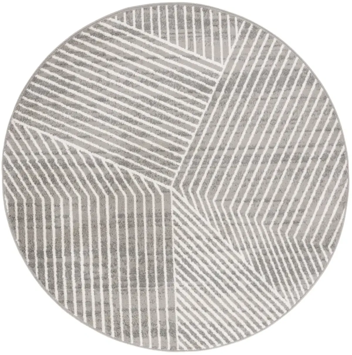 PYRAMID 241 GREY  6'-7' x 6'-7' Round Round Rug