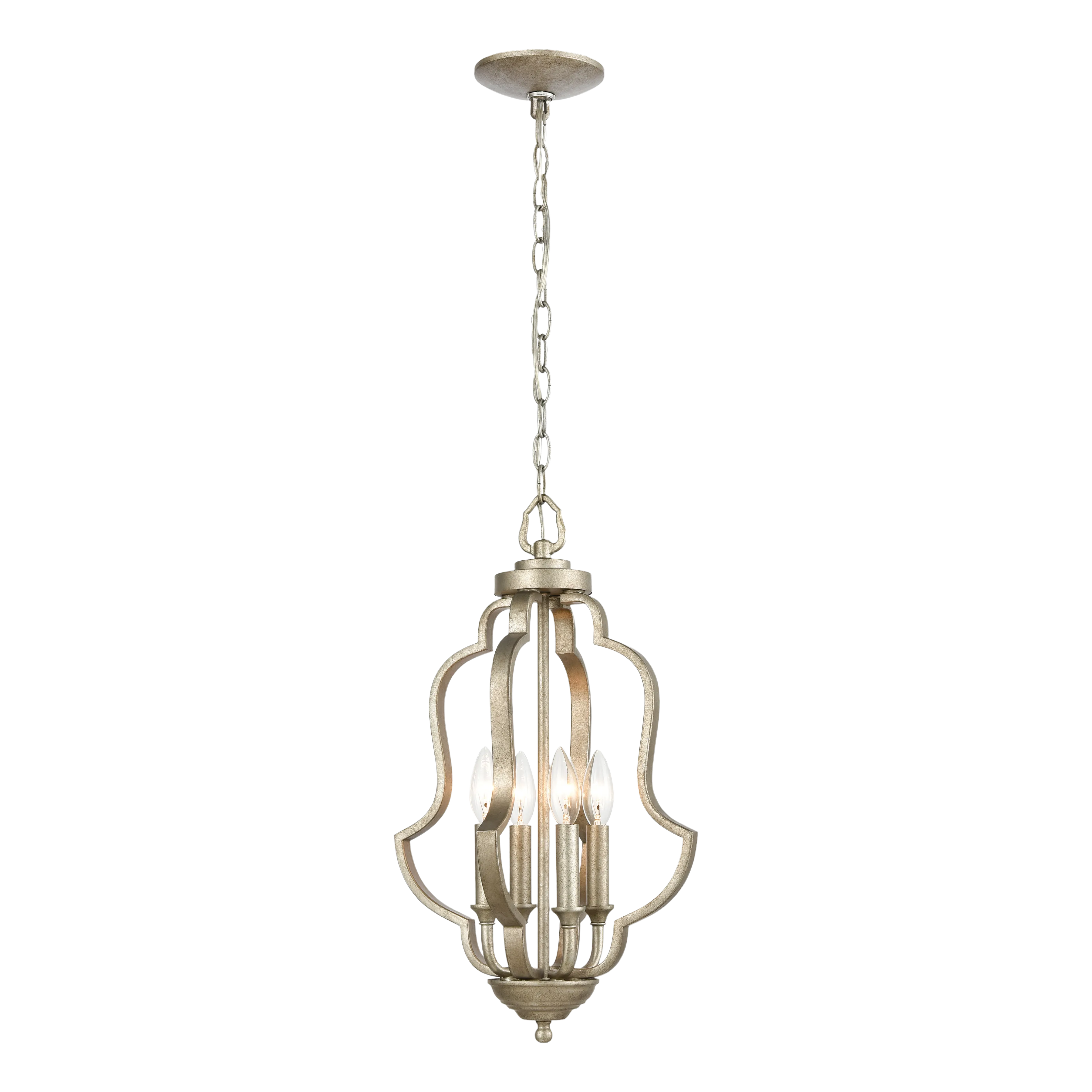 Lanesboro 12" Wide 4-Light Pendant - Dusted Silver