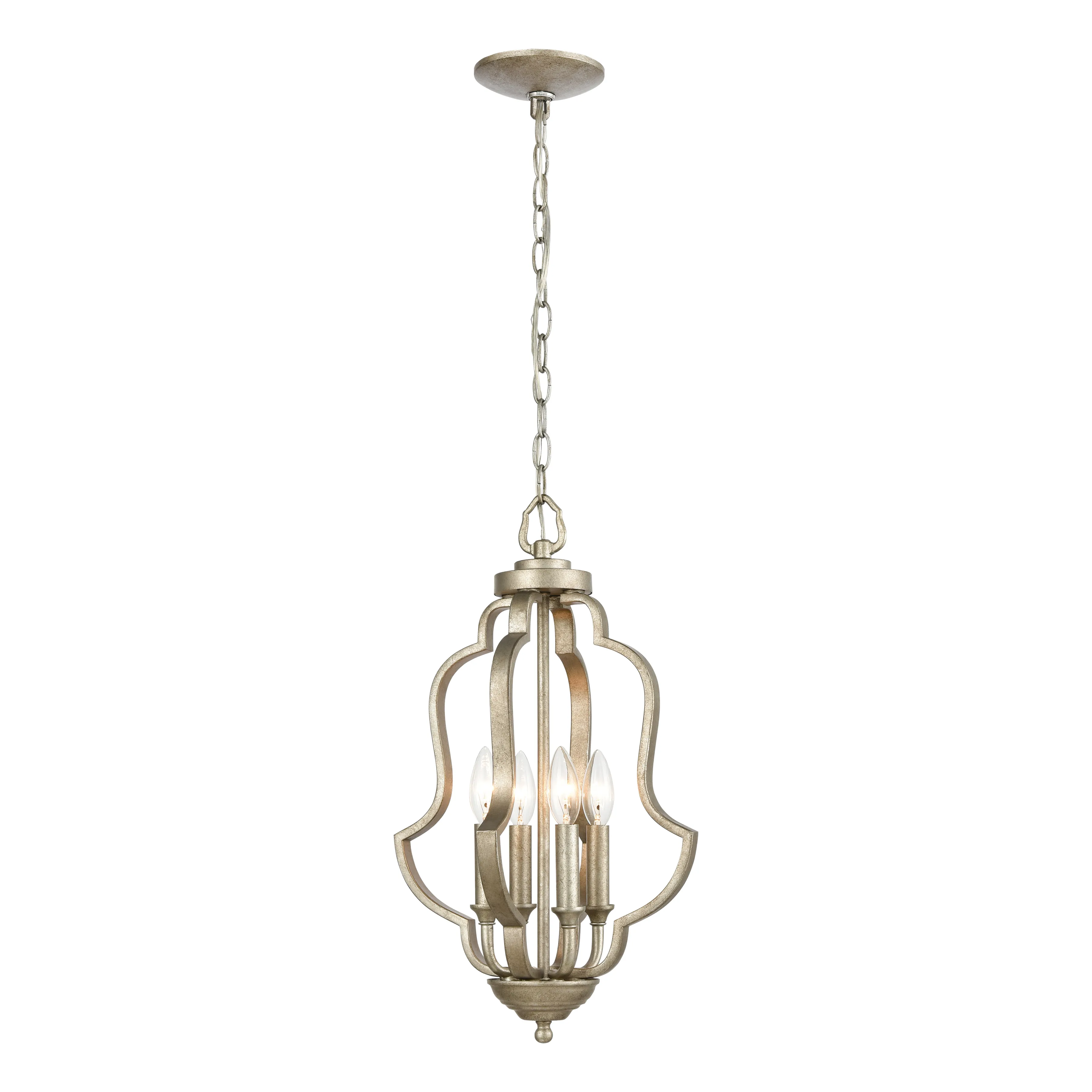 Lanesboro 12" Wide 4-Light Pendant - Dusted Silver