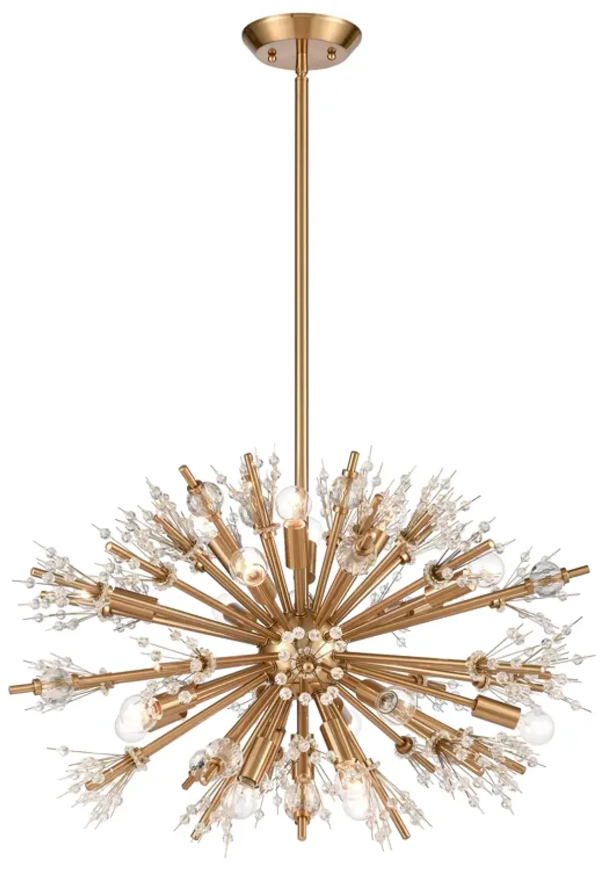 Starburst 26" Wide 19-Light Chandelier - Satin Brass