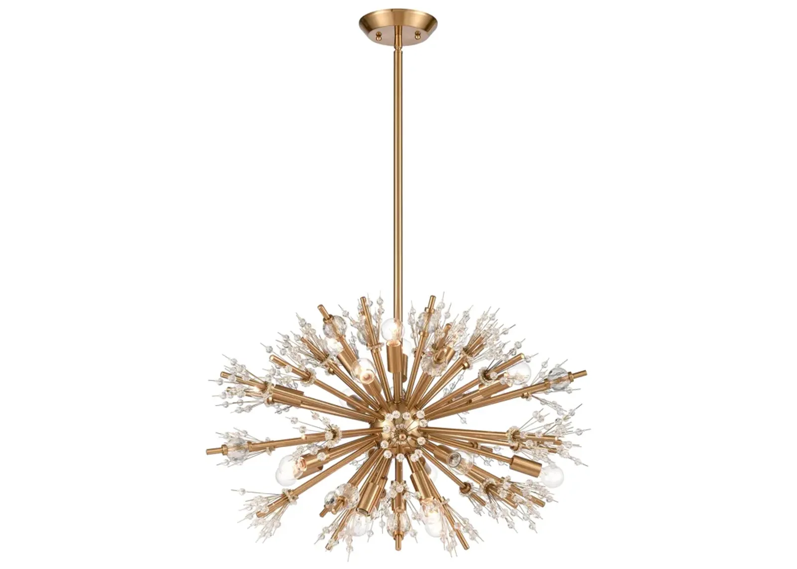 Starburst 26" Wide 19-Light Chandelier - Satin Brass