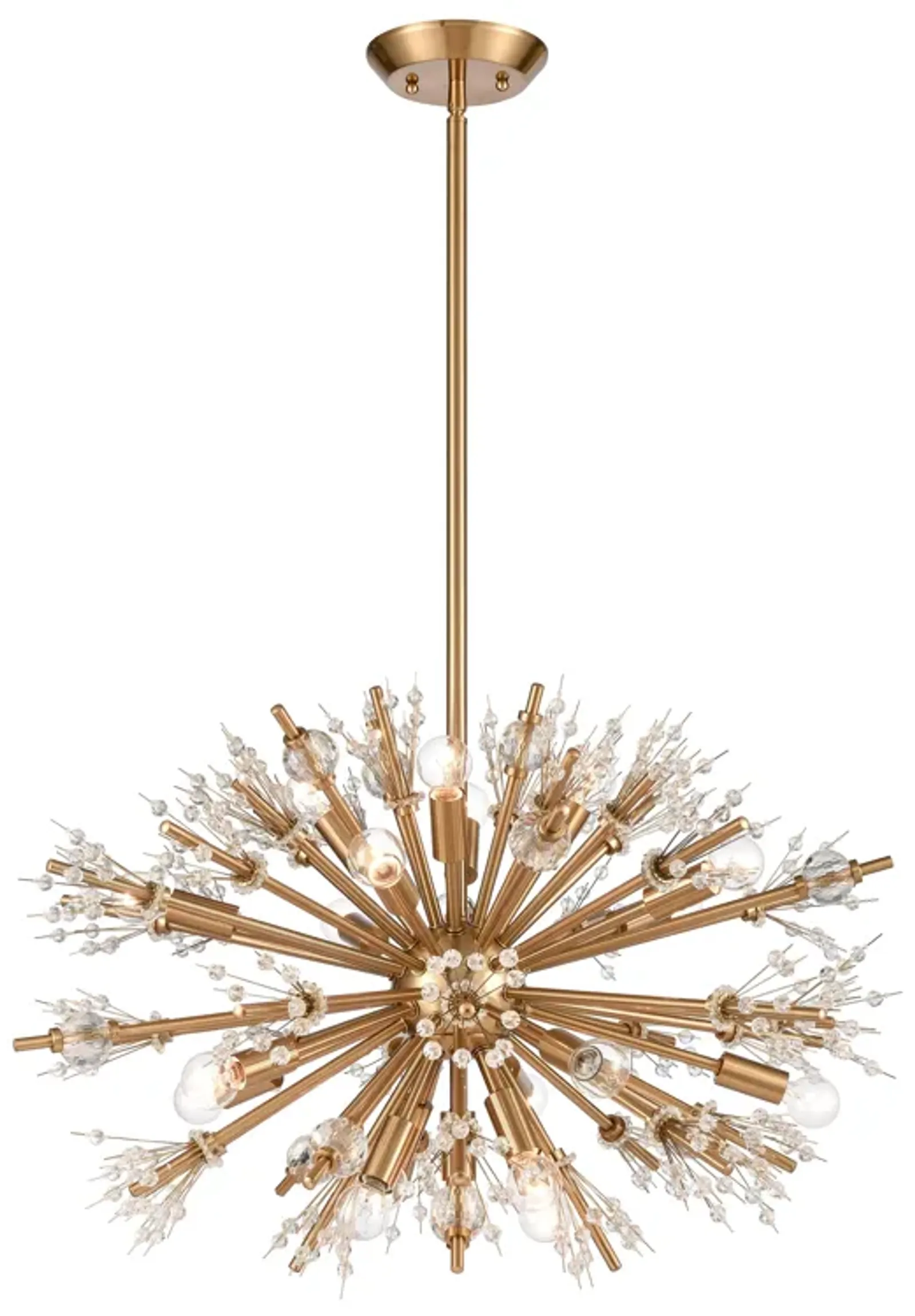 Starburst 26" Wide 19-Light Chandelier - Satin Brass