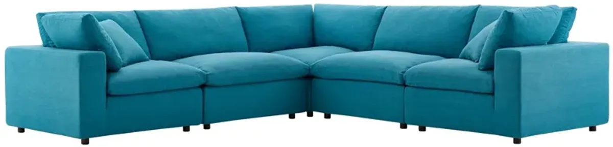 Commix Down Filled Overstuffed 5 Piece Sectional Sofa Set